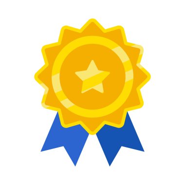 Etrafında mavi kurdele olan bir altın yıldız beyaz bir arkaplanda sergilenir. Başarı ve tanınma kavramı, yıldız olarak