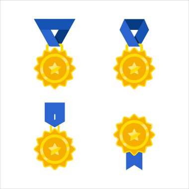 Mavi kurdeleli dört altın madalya. Madalyaların hepsi farklı boyutlarda ve şekillerde. İlk madalya mavi kurdeleli büyük bir yıldız.