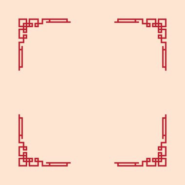 Beyaz arkaplanı olan kırmızı bir çerçeve. Çerçeve kare ve kırmızı bir sınırı var. Çerçeve basit ve zarif.
