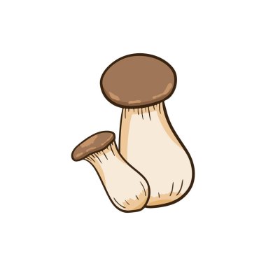 Beyaz arka planda iki mantar çizilir. Mantarlar küçük ve kahverengidir. Bir mantar diğerini hafifçe üst üste koyarak birbirlerine yakın konurlar. Sahne basit ve huzurlu.