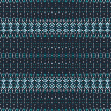 Mavi çizgili mavi ve beyaz desenli bir kumaş. Mavi şerit tasarımda en belirgin renktir.