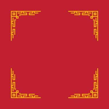 Sarı ve siyah çizgileri olan kırmızı bir arkaplan. Sarı çizgiler görüntünün çerçevesi. Çerçeve çok basit ve temiz.