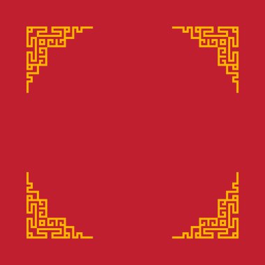 Sarı ve siyah çizgileri olan kırmızı bir arkaplan. Sarı çizgiler görüntünün çerçevesi. Çerçeve çok basit ve temiz.