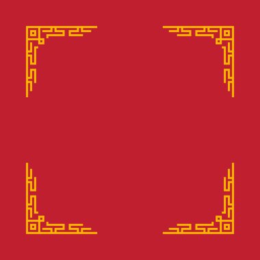 Sarı ve siyah çizgileri olan kırmızı bir arkaplan. Sarı çizgiler görüntünün çerçevesi. Çerçeve çok basit ve temiz.