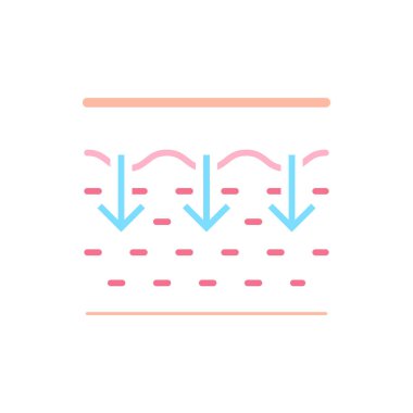 Yüzünde aşağı doğru ok olan bir yüz grafiği. Ok solu gösteriyor.