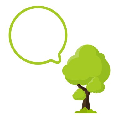 Yeşil bir ağaç, üzerinde 