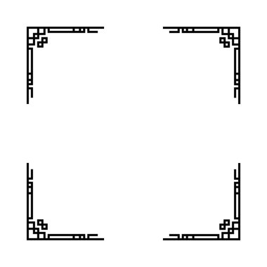 Dört köşeli siyah bir çerçeve. Çerçeve beyaz ve siyah bir sınırı var. Çerçeve kare ve temiz, basit bir tasarımı var.