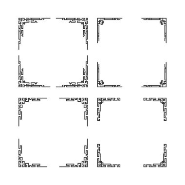 Görüntü, her birinin farklı bir tasarımı olan siyah ve beyaz çerçevelerden oluşan bir koleksiyon. Çerçeveler bir ızgara içinde düzenlenir, bazıları üst üste gelir ve diğerleri yalnız kalır. Sahne basitliklerden biridir.