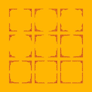 Sarı arka planı olan kırmızı ve sarı kareler. Kareler şebeke şablonuna göre dizilmiş.