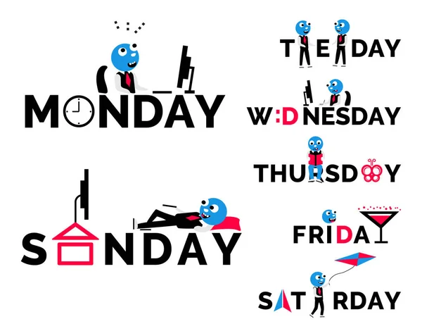 Дизайн недельных дней — стоковый вектор