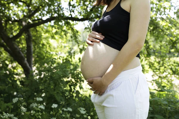 future mother on a background of nature. photo for micro-stock