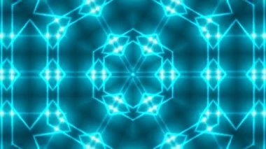 Soyut simetri kaleydoskop - fraktal ışıklar, 3d render zemin, bilgisayar arka plan oluşturma