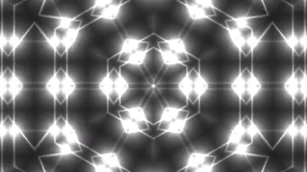 Abstrakte Symmetrie-Kaleidoskop - fraktale Lichter, 3D-Renderhintergrund, computergenerierter Hintergrund — Stockvideo