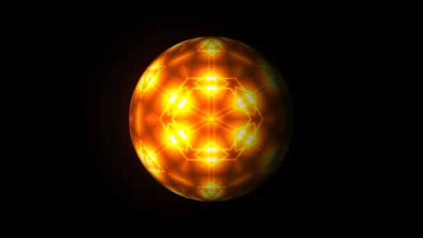 Sphere with glowing fractal abstraction, 3d render background, computer generating — Stock Video