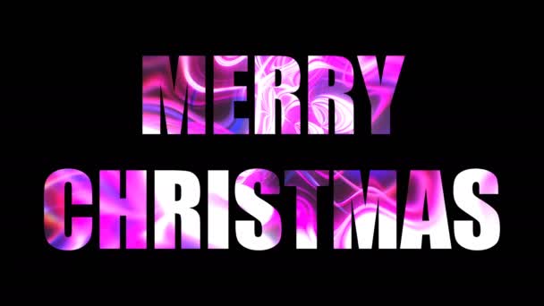 Merry christmas glanzende heldere tekst, 3d render achtergrond, computer genereren voor vakantie feestelijk design — Stockvideo