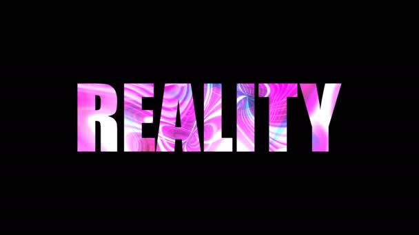 Dopisy ze světlé lesklé Reality textu, 3d vykreslení pozadí, počítač pro hraní her — Stock video