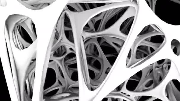 3d estructura fantástica orgánica en el espacio, fondo abstracto generado por computadora, renderizado 3D — Vídeo de stock