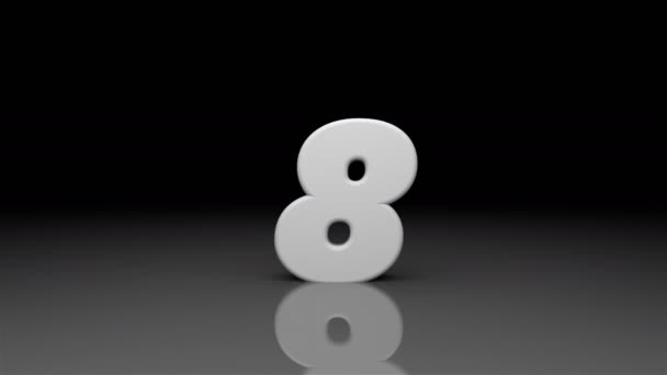 Teller met alle nummersvan 10 tot 0, countdown, 3d render achtergrond, computer genereren achtergrond — Stockvideo