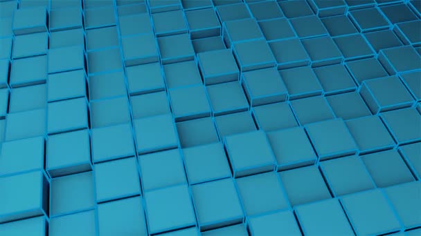 Багато абстрактних кубів у просторі, сучасний комп'ютер створив 3D рендеринговий фон — стокове відео