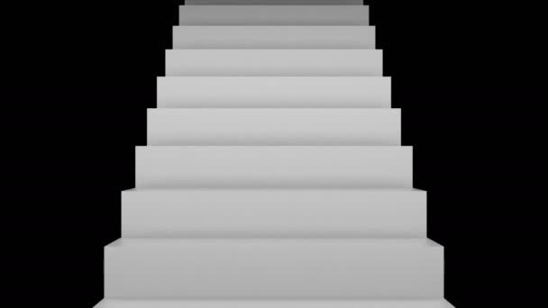 Muchas escaleras, fondo de renderizado 3d con escaleras, fondo generado por computadora — Vídeos de Stock