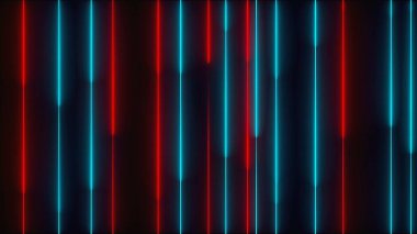Birçok dikey neon aydınlatma hatları, soyut bilgisayar oluşturulan fon, 3d render
