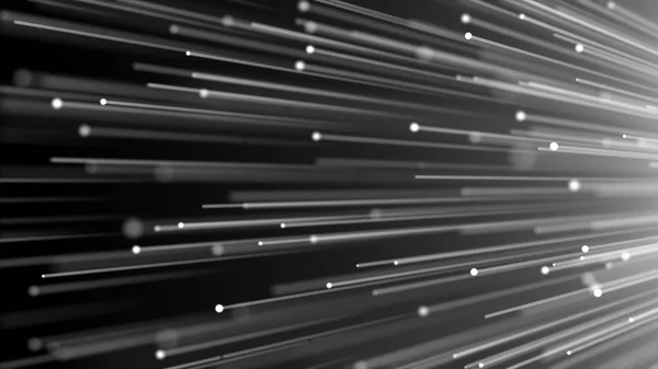 3D bild begreppet optisk fiber, bländning effekt på tips av optisk fiber, 3d render bakgrund, datorgenererade bakgrund — Stockfoto