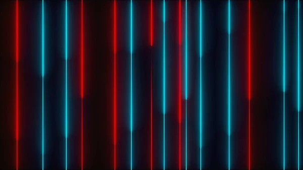 Sok függőleges neon világítás vonalak, absztrakt számítógéppel létrehozott háttér, 3d render — Stock Fotó