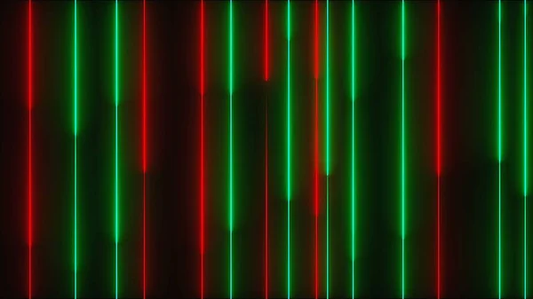 Muitas linhas de iluminação de néon vertical, computador abstrato gerado pano de fundo, renderização 3D — Fotografia de Stock