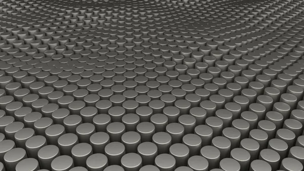 Muchos cilindros abstractos, ilusión óptica como ondas marinas, computadora moderna generada 3D renderizado telón de fondo — Foto de Stock