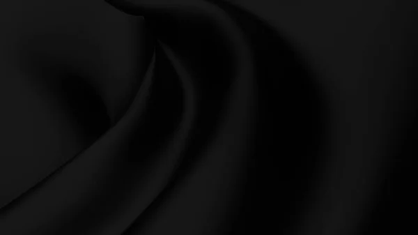 美しい黒い波状の布、コンピューター生成背景、3 d レンダリング — ストック写真