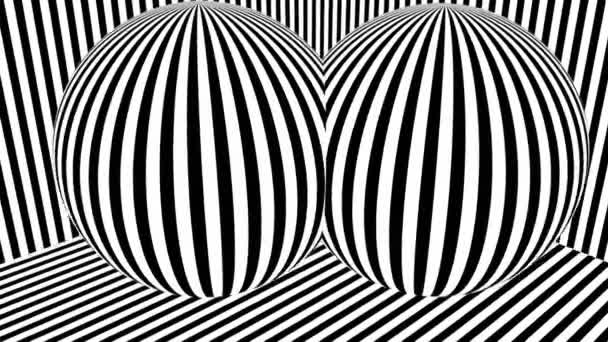 Black and white stripes. Computer generated abstract background, 3D render — Stock Video