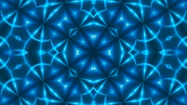 Abstrakt blå fraktal ljus, 3d render bakgrund, dator genererar bakgrund — Stockvideo
