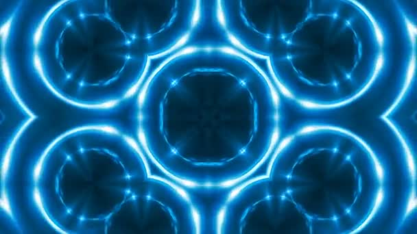 Abstract blue fractal lichten, 3d render achtergrond, achtergrond genereren computer — Stockvideo