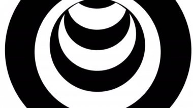 Siyah ve beyaz çizgili tünel, psychedelic soyutlama, 3d işleme bilgisayar üretimi backgorund