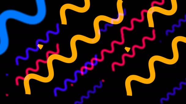 明亮的曲线爬行蠕虫, 计算机生成的抽象背景, 3d 渲染 — 图库视频影像