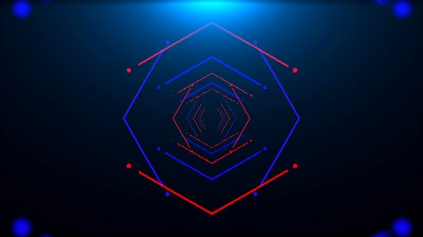 Tunnel futuriste avec néon dans l'espace, toile de fond abstraite générée par ordinateur, rendu 3D 