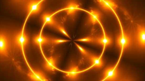 Gold fractal lichten, 3d render achtergrond, abstract computer genereren — Stockvideo