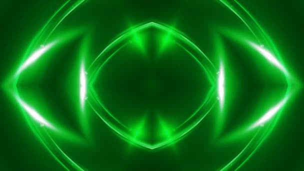 Abstract green fractal lights, 3d rendering backdrop, computer generating — Stock Video