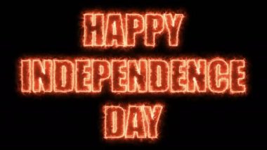 Mutlu bağımsızlık günü parlak parlak metin, 3d render zemin, bilgisayar üreten