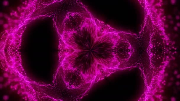Όμορφο Αφηρημένο Καλειδοσκόπιο Fractal Λουλούδι Rendering Σκηνικό Δημιουργώντας Φόντο Υπολογιστή — Αρχείο Βίντεο