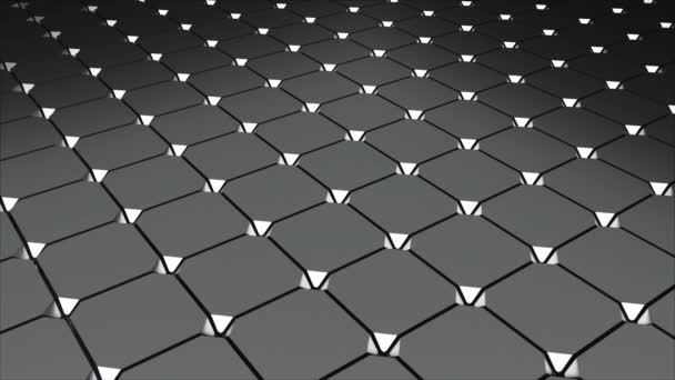 Plancher Metall avec carrelage, rendu 3D abstrait, arrière-plan générateur d'ordinateur — Video