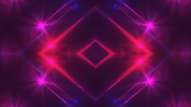 Luces fractales púrpuras abstractas, fondo de renderizado 3d, fondo generador de computadora — Vídeo de stock