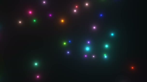 Abstract flying glowing particles in space, computer generated abstract background, 3D render — Stock Video