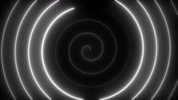 Abstracte spiraal neon lijnen, computer gegenereerde achtergrond, 3d render — Stockvideo