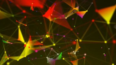 Soyut nirengi pleksus ile bağlantıları uzayda, bağlanma noktalar ve çizgiler, 3d render zemin ile arka plan