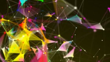 Soyut nirengi pleksus ile bağlantıları uzayda, bağlanma noktalar ve çizgiler, 3d render zemin ile arka plan