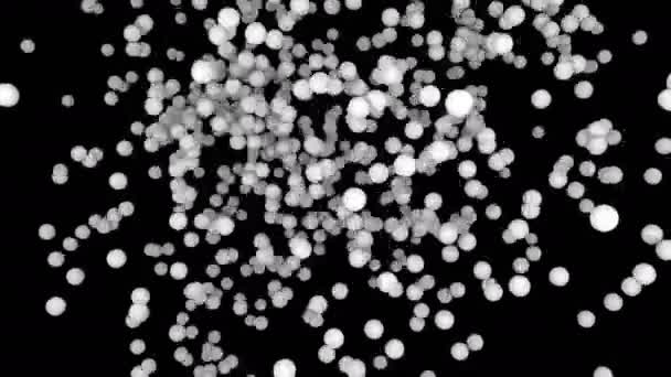 Veel abstract chaotische bollen in de ruimte, moderne computer gegenereerde 3d render achtergrond — Stockvideo