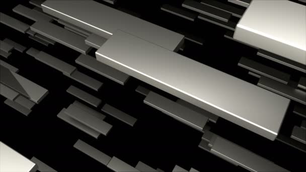 Birçok 3d metal blokları alanındadır, modern arka plan, 3d render bilgisayar oluşturulan — Stok video