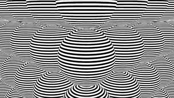 Black and white stripes. Computer generated abstract background, 3D render — Stock Video