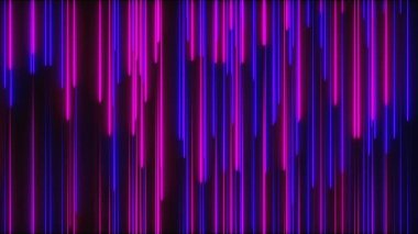 Birçok dikey neon aydınlatma hatları, soyut bilgisayar oluşturulan fon, 3d render